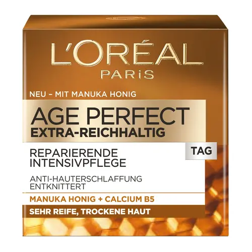 کرم روز بازسازی کننده و ضد چروک عسل لورآل +۶۰ age perfect crema ricca giorno