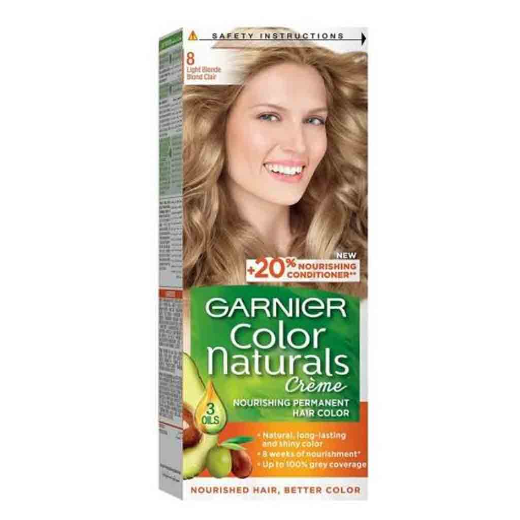 کیت رنگ مو شماره ۸ گارنیر GARNIER COLOR NATURALS رنگ بلوند طبیعی روشن