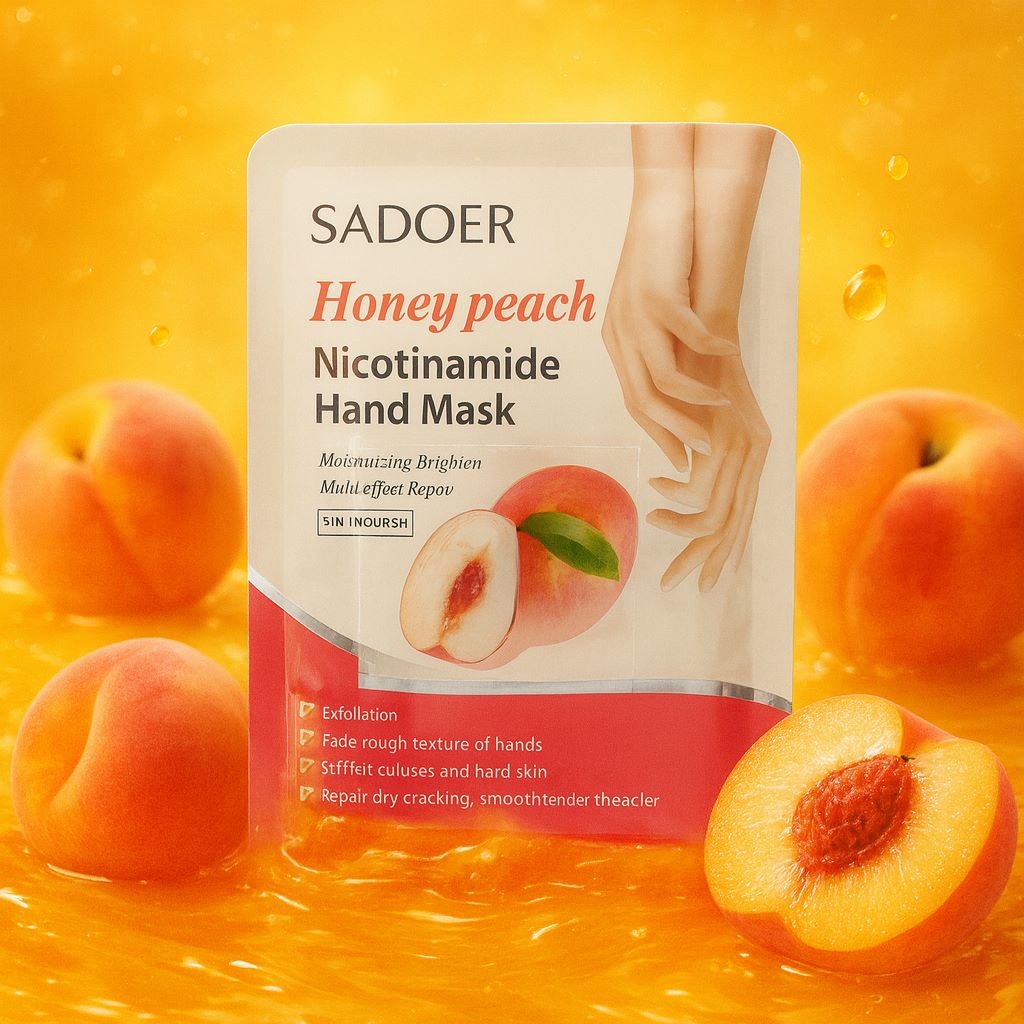 ماسک دست SADOER (سادور) مدل Honey Peach Nicotinamide (روشن‌کننده و نرم‌کننده پوست دست) 35g