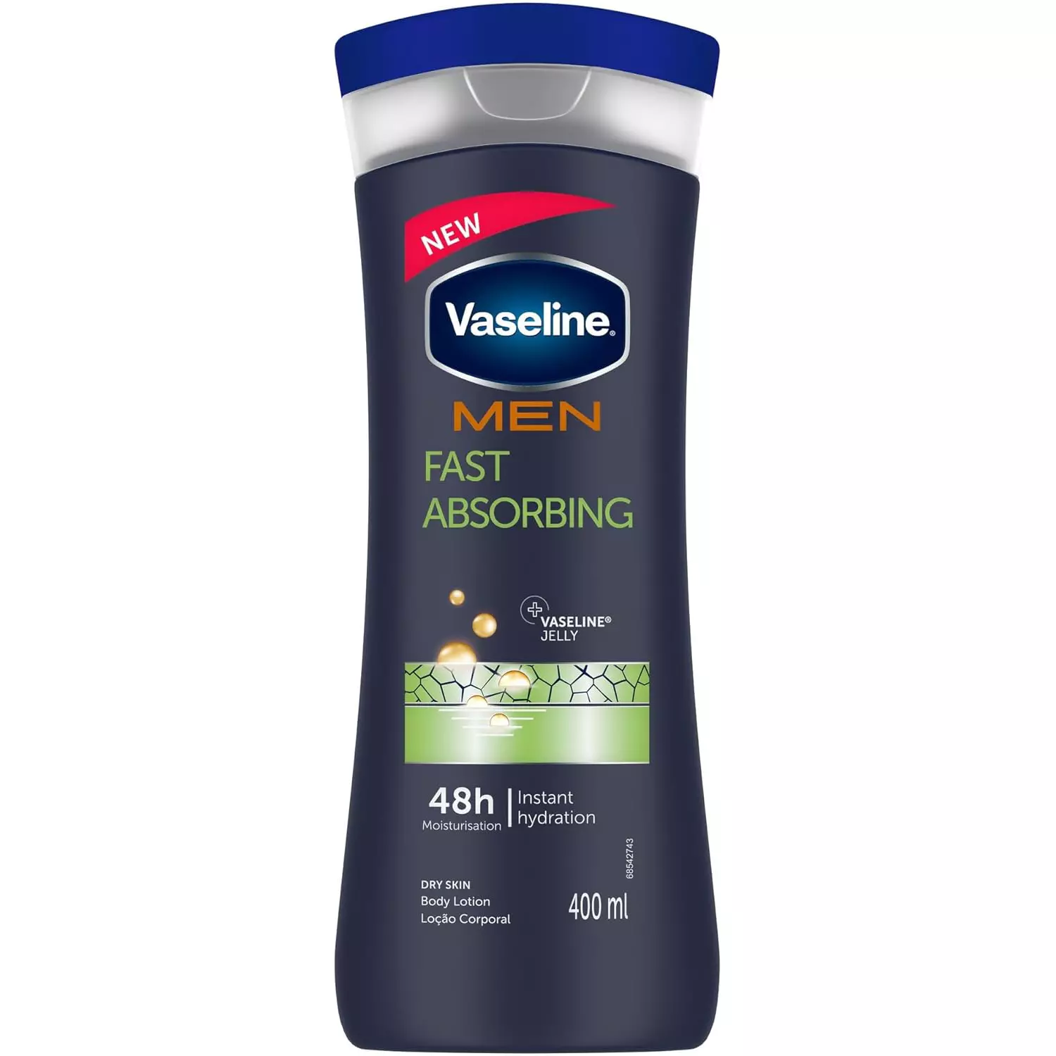 لوسیون بدن مردانه وازلین با جذب سریع مناسب پوست خشک 400 میل Vaseline Men Fast Absorbing Body Lotion