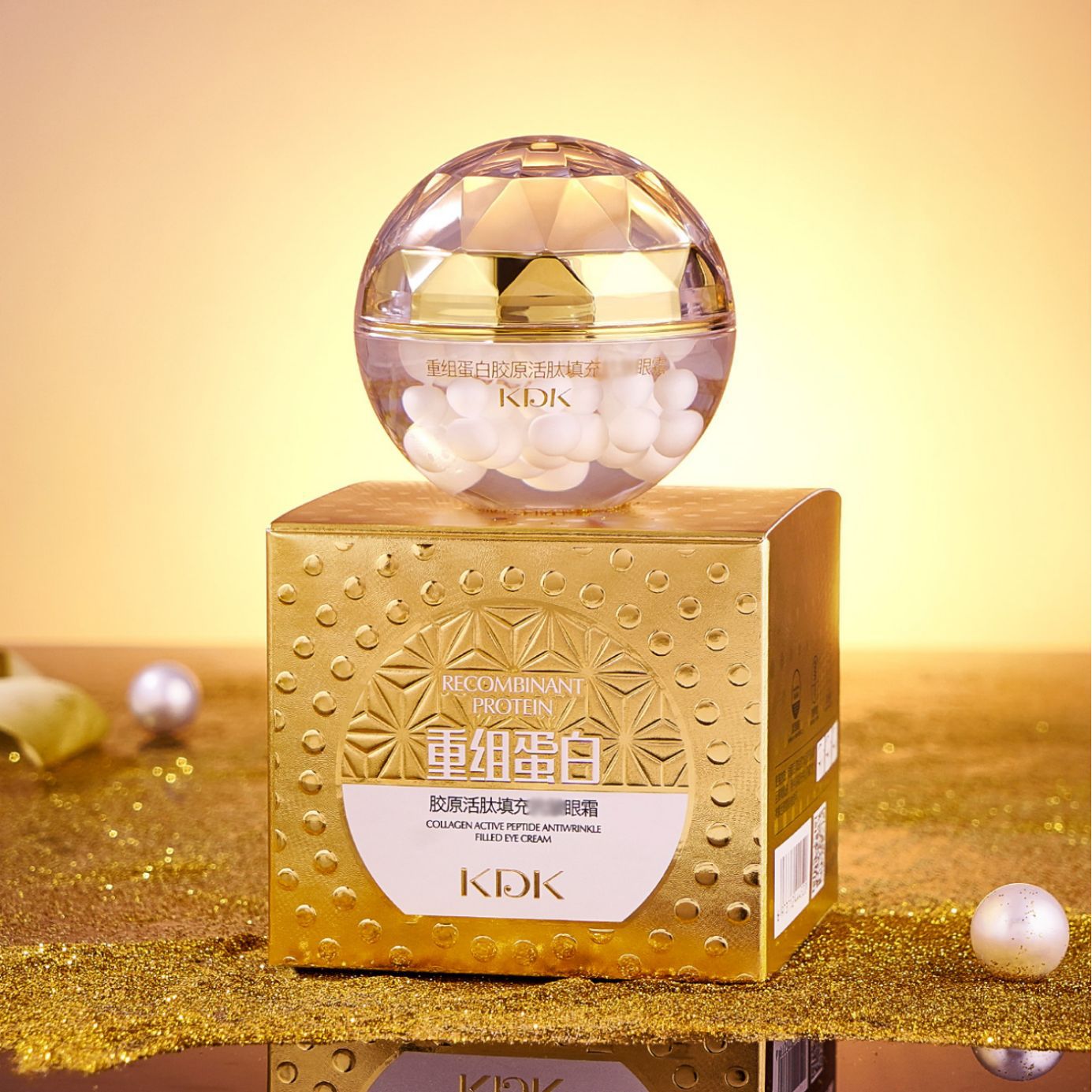 ژل کرم مرواریدی دور چشم سفت کننده و ضد چروک کلاژن پپتید KDK