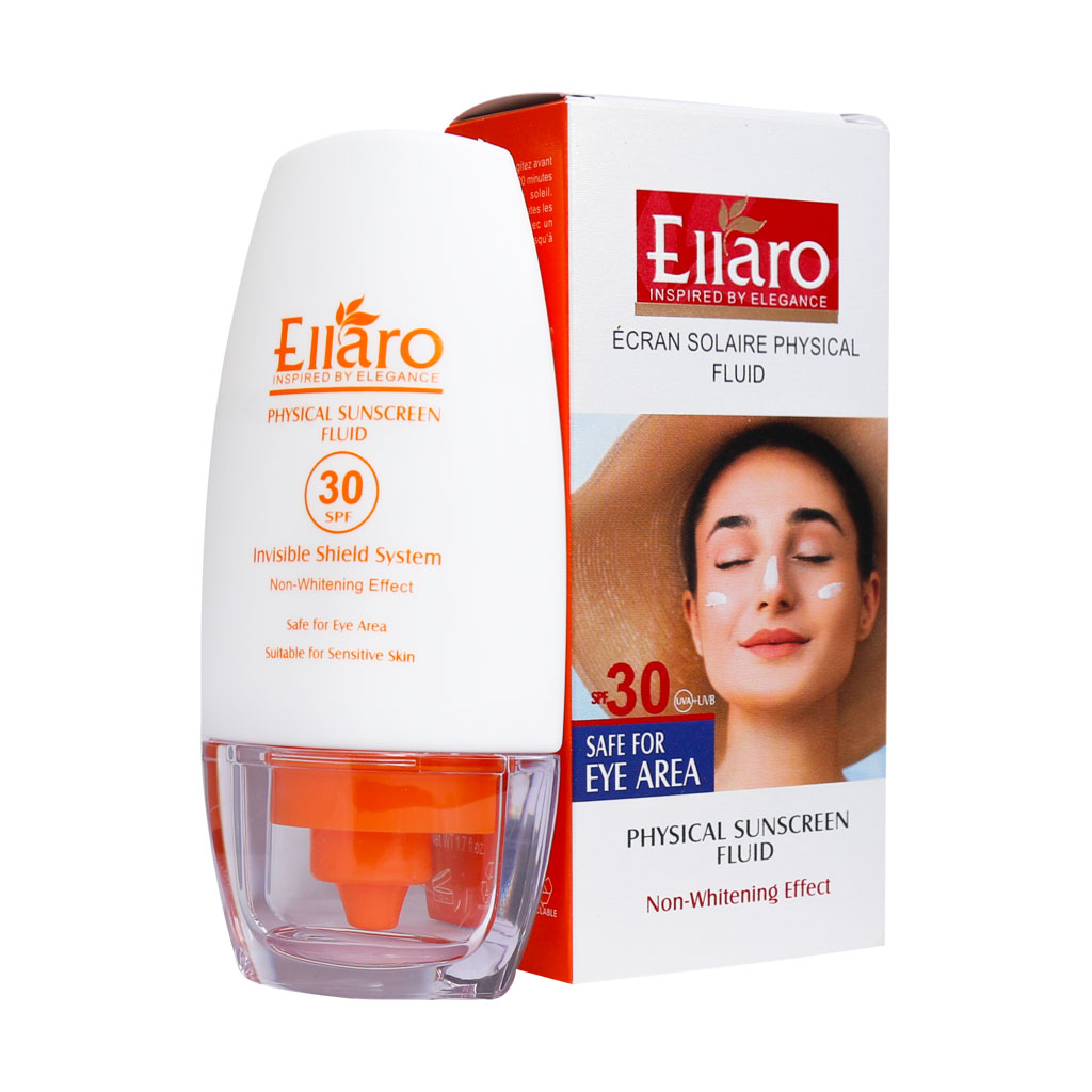 فلوئید ضد آفتاب بی رنگ SPF30 فیزیکال پوست حساس الارو - 50ml