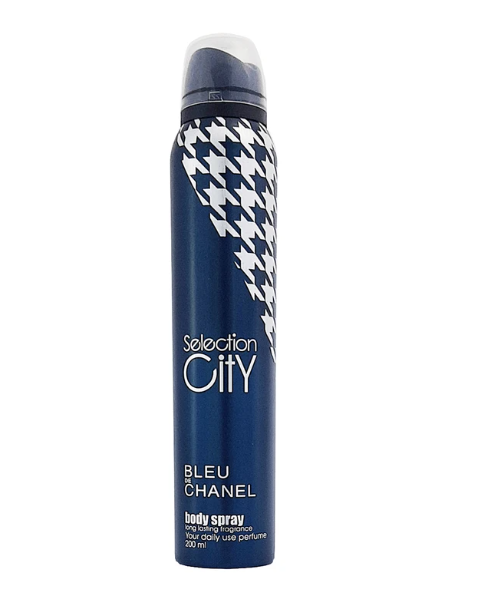 اسپری خوشبوکننده بدن مردانه سلکشن سیتی مدل Blue Chanel حجم 200 میلی لیتر
