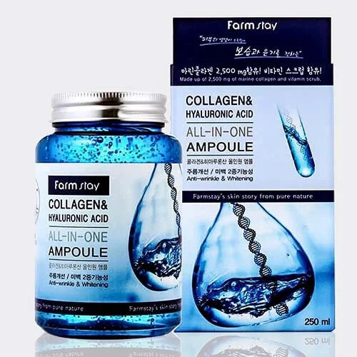 آمپول کلاژن و هیالورونیک اسید فارم استی اصل حجم 250ml